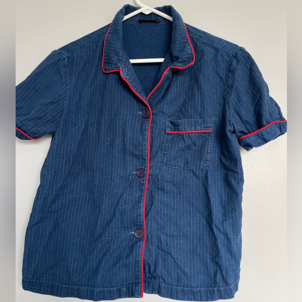 SIWY ANNE PAJAMA - HUDSON BAY PAJAMA TOP W/ PIPING DETAIL Size S